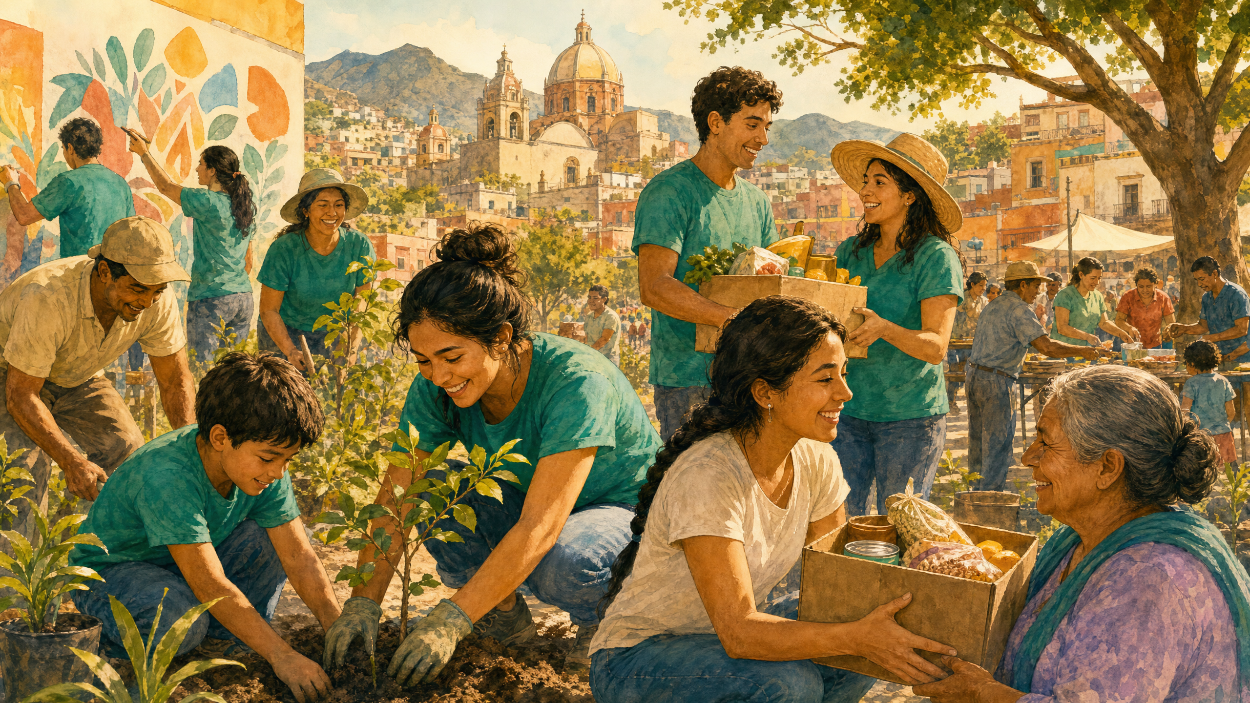 Personas colaborando en una organizacion social
